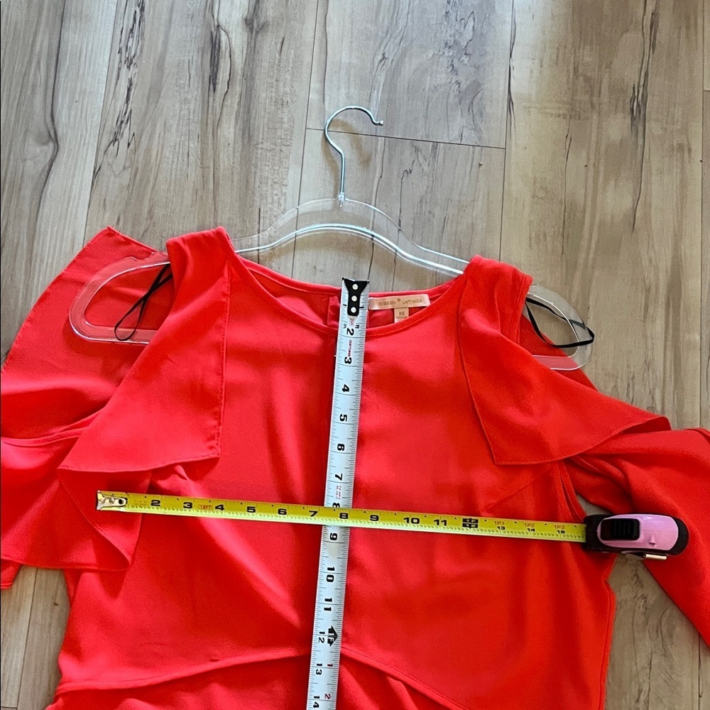 Gibson Latimer Red Ruffle Blouse - Picture 4 of 8